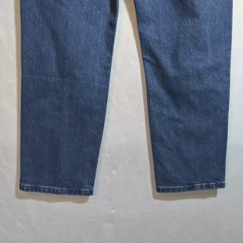 Cleo + Wolf Women's High Rise Straight Dark Wash Button Fly Denim Jean Size 28 - Picture 9 of 13